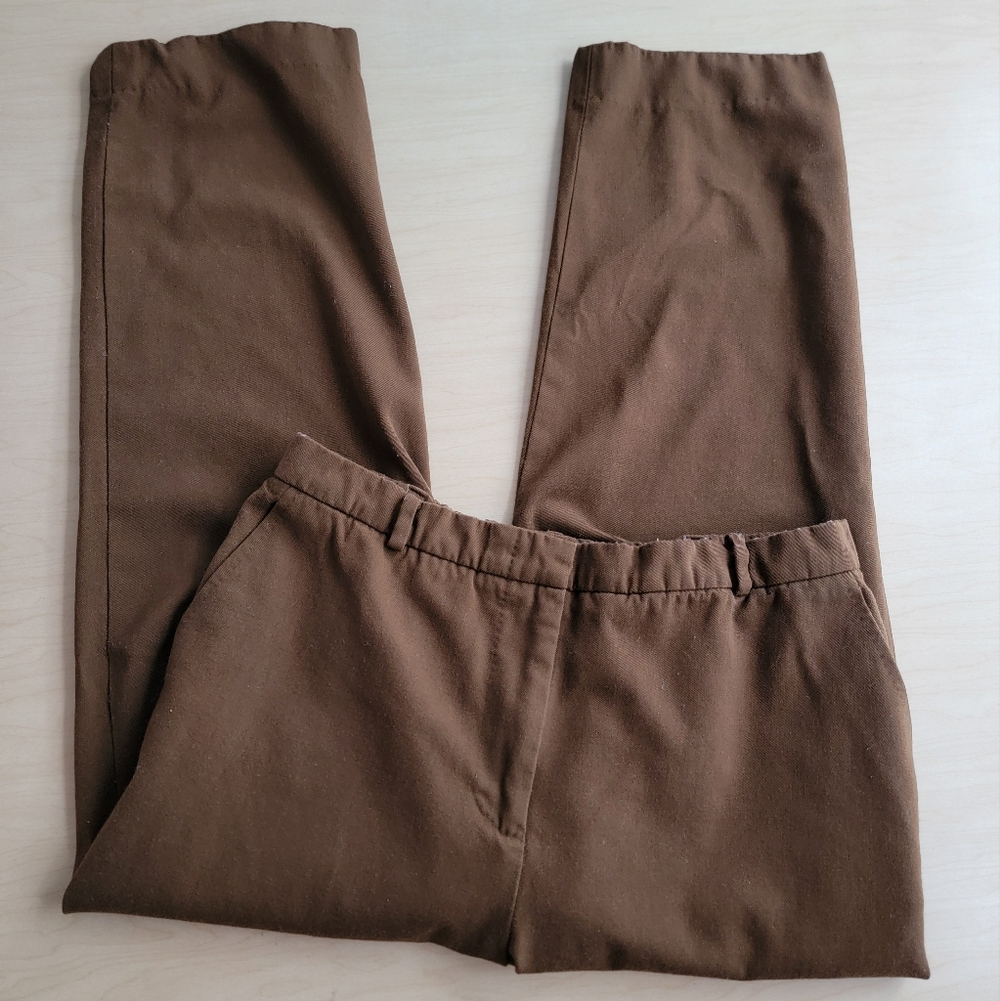 MaxMara Italian Women's Chocolate Brown Weekend Trousers Chinos Wool 32" Waist